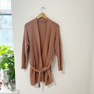 Aerie Brown Sweater Knit Robe Size Small